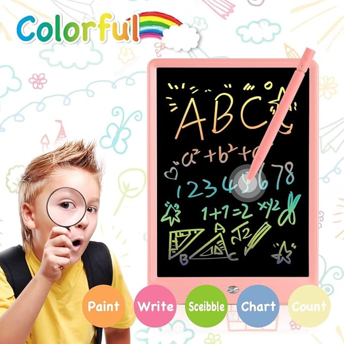 LCD Writing Tablet for Kids, 10.5 Inch Colorful Electronic Board Drawing Pad for Kids, Electronic Erasable Drawing Tablet for Boys Girls Gifts for Toddler Educational Travel Birthday