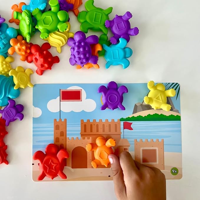 hand2mind Tactile Turtles Math Activity Set, Toddler Numbers and Counting, Math Counters for Kids, Color Sorting Toys, Sensory Turtle Game, Preschool Learning Activities, Montessori Math Materials - Image 10