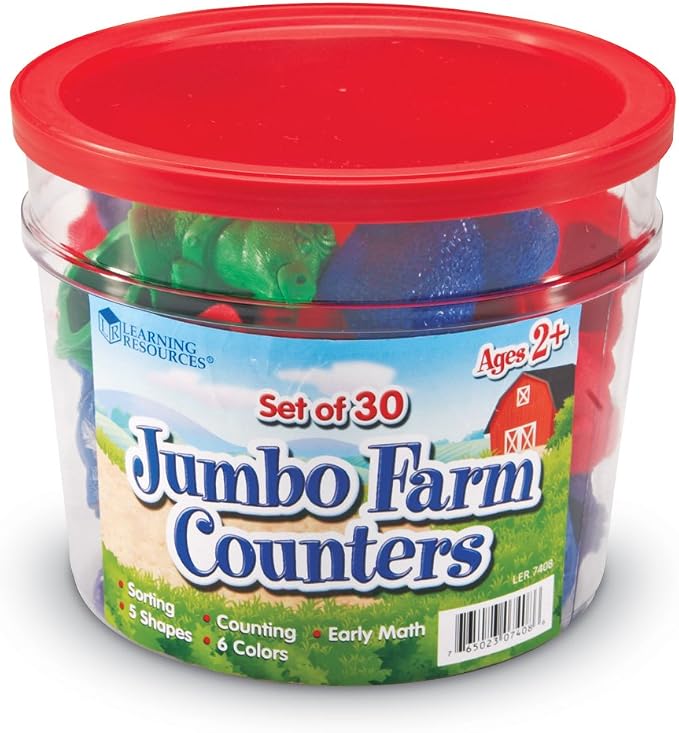 Learning Resources Jumbo Farm Counters - 30 Pieces, Ages 18+ months Toddler Learning Toys, Preschool Toys, Farm Animals for Kids - Image 10