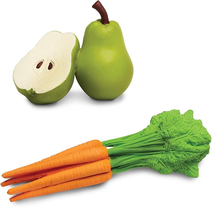 Safari Ltd. Fruits & Vegetables TOOB - 8 Mini Figurines Including Pears, Oranges, Apples, Artichokes, Carrots, Bananas, Broccoli, and Corn - Educational Toy Figures for Boys, Girls & Kids Ages 3+