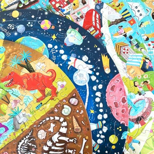 boppi Round 150 Piece Jigsaw Puzzle for Kids Aged 5-8 | Educational City Life Puzzle with Buildings, Vehicles & People | Eco-Friendly Recycled Cardboard - Image 7