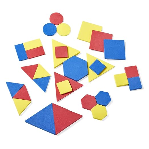 hand2mind Foam Attribute Blocks Student Kit, Geometry Set, Preschool Learning, Manipulatives for Preschool, Montessori Math, Shapes for Toddlers, Home Schooling Materials Pre-K (Set of 60 Blocks) - Image 6