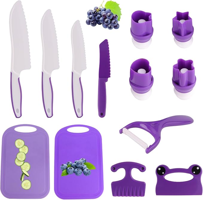Montessori Kids Knife Set for Real Cooking – Safe Kitchen Tools, Toddler Cooking Toys for Ages 4-10, Birthday Gift for Girls & Boys, Educational Cutting Set - Image 6