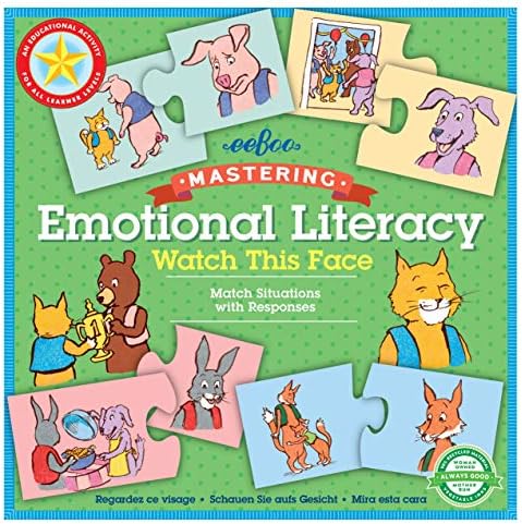eeBoo: Watch This Face, Mastering Emotional Literacy, Match Situations and Responses, Educational Tool, 24 Color Coded Pairs for Easy Matching, for Ages 3 and up by eeBoo