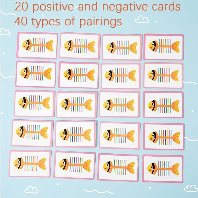 Montessori Fine Motor Skills Toys for Toddlers, Wooden Fishbone Color Matching & Sorting Toy with 20 Task Cards, Learning Educational Gifts for 3 4 5 6 Year Olds, Baby Sensory Training Toys - Image 9