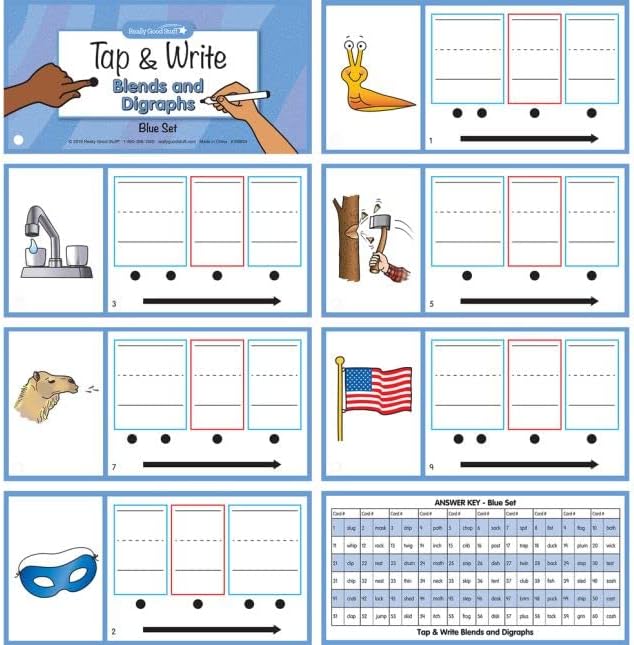 Really Good Stuff Tap and Write Blends and Digraphs - 124 Cards - Image 9
