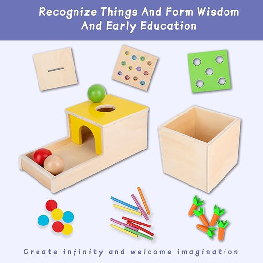Adena Montessori 4 in 1 Wooden Play Kit for Babies 6-12 Months - Image 2