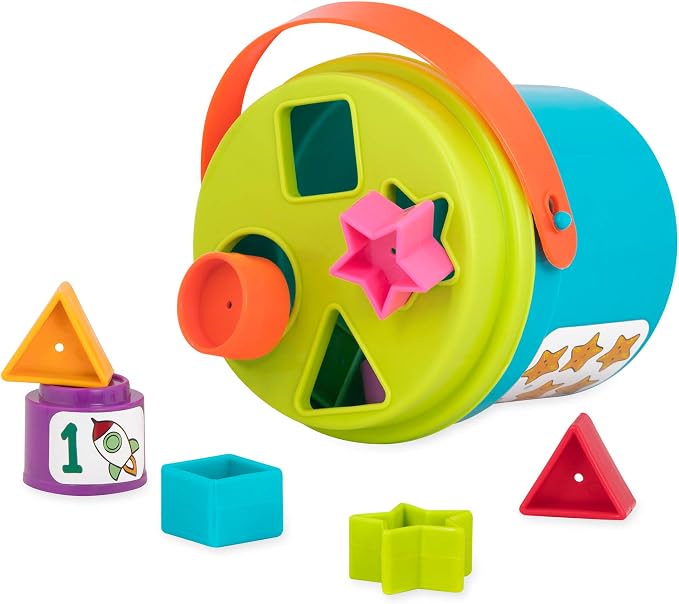 Battat Stacking Cups Shape Sorter, Sort & Stack Nesting Cups Set, Toddler - Image 8