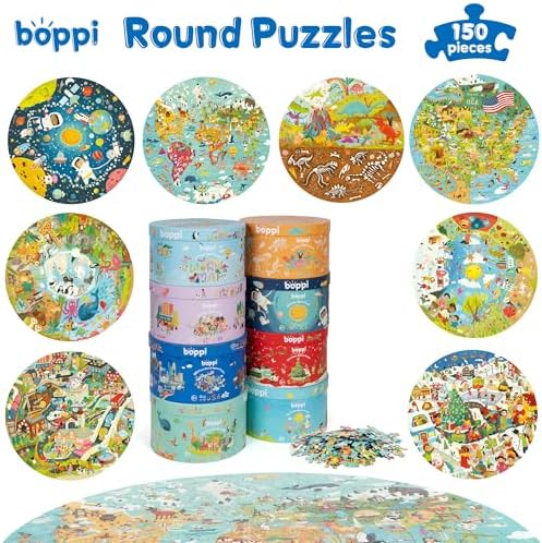 boppi Round 150 Piece Jigsaw for Kids Aged 5-8 | Educational Animals Around the World Puzzle with Continents & Animal Habitats | Eco-Friendly Recycled Cardboard - Image 7