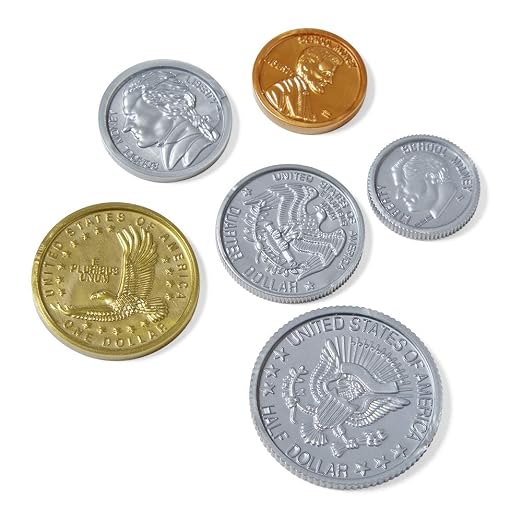 hand2mind Fake Money Coin Classroom Set, Detailed Fake Coins, Prop Money, Toy Money, Play Money for Kids, Realistic Money, Pretend Money for Kids Learning, Play Money Set, Plastic Coins (Set of 768) - Image 8