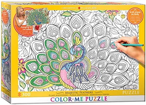 EuroGraphics Majestic Feathers Color Me Puzzle (300 Piece) by EuroGraphics