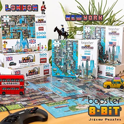 1000 Piece Puzzle - 8-bit Retro Gaming Style New York City Jigsaw Puzzles 1000 Pieces for Adults Made with 100% Recycled Cardboard - Puzzles for Adults Level 3 by bopster - Image 7