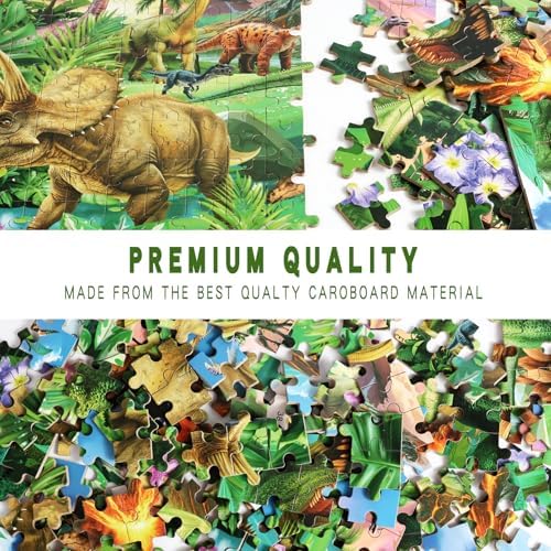 Puzzles for Kids Ages 5-8,6-10 Year Old,200 Piece Dinosaur Jigsaw Puzzle for Toddler Children Learning Educational Puzzles Toys for Boys and Girls - Every Piece is Unique - Image 7