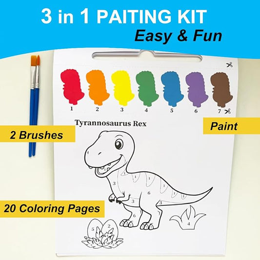 ALNETI Paint with Water Coloring Books for Toddlers - Watercolor Painting Activities for Kids Ages 3-5 5-7 - Dinosaur Arts and Crafts Activity Kit - Dino Gifts for Boys 3 5 4 Year Old - Kid Art Craft - Image 2