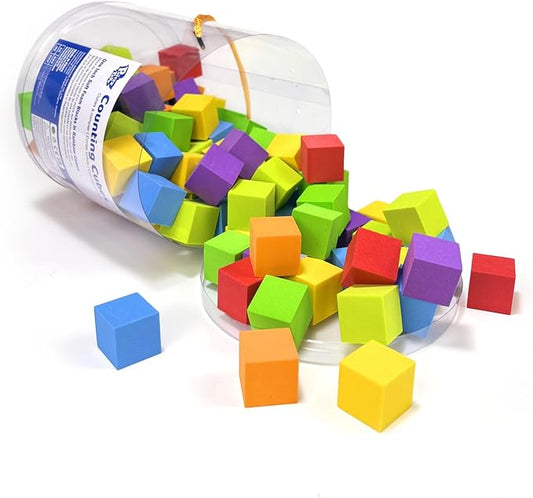Pairez Toys Foam Counting Blocks, 105 Pieces 1 Inch Soft Rainbow Math Cubes - Image 2