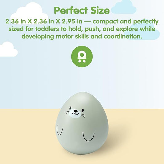 PlanToys® Seal Wobbler Wooden Sensory Wobble Toy | Montessori Balance & Cause-and-Effect Activity for Coordination, Focus & Visual Development | Eco-Friendly Educational Toy