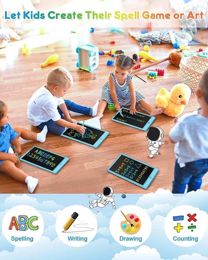 LCD Writing Tablet for Kids, 10.5 Inch Colorful Electronic Board Drawing Pad for Kids, Electronic Erasable Drawing Tablet for Boys Girls Gifts for Toddler Educational Travel Birthday