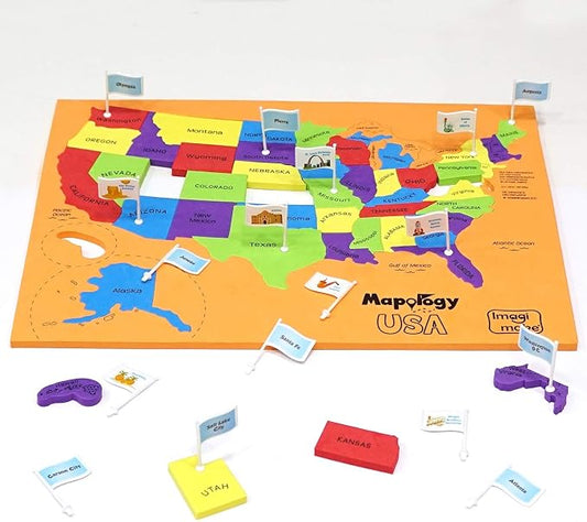 Imagimake Mapology USA Map with Capitals Monuments of USA Bundle | 3D Puzzles for Kids | Learning States and Capitals | Educational Toys for Kids Ages 5 6 7 Years - Image 2