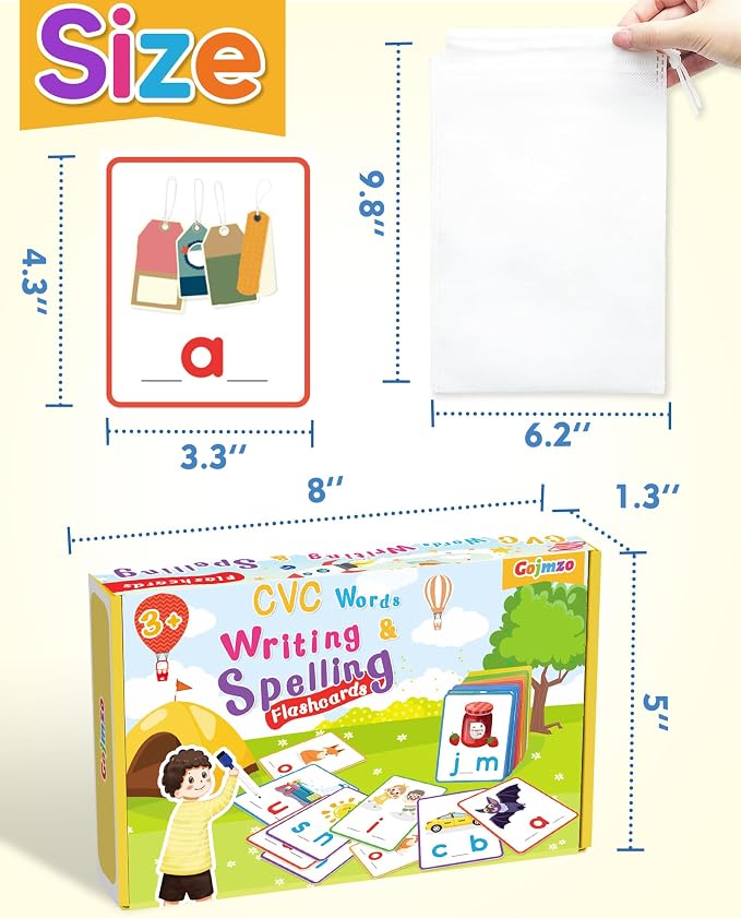 CVC Word Writing & Spelling Flash Cards, Kindergarten Reading Workbooks - Image 6