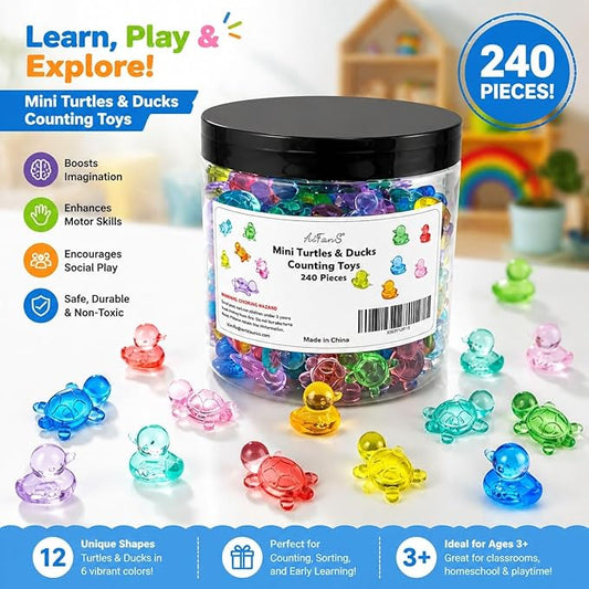 240PCS Translucent Counting Toys for Preschool with Storage Box - Image 2