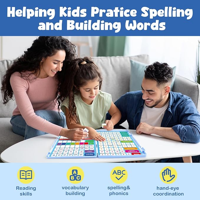 Aizweb Phonics Magnetic Letter Tiles,All-in-one Magnetic Phonics Kit,Reading Spelling & Word Building Games with Dry-Erase Boards,Phonics Games for Preschool & Kindergarten Classroom Learning - Image 7