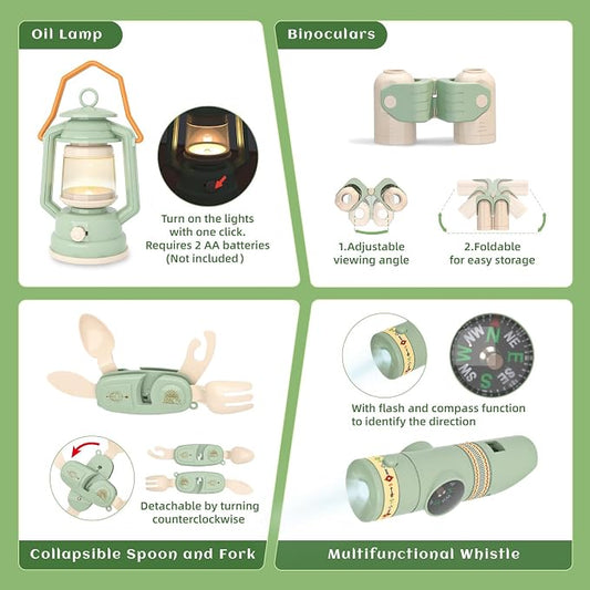 Kids Camping Set,Pretend Play Camping Gear,Ages 3+(26 PCS) - Image 2