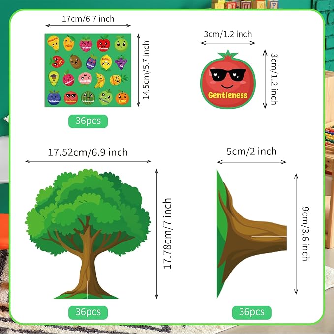 HARKOHACO 36 Set Fruit of The Spirit Trees Make Your Own Bible Accents Tree - Image 7