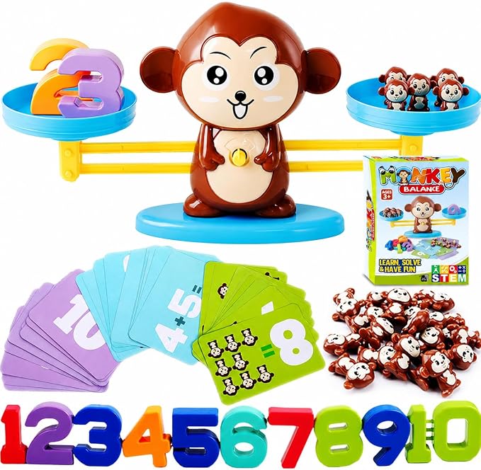 CozyBomB™ Monkey Scale Balance Toy, Number Counting Math Games - Image 7