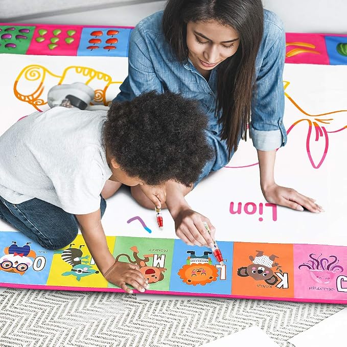 Water Doodle Mat - Kids Painting Drawing Board, Gift Toy for Ages 3-12 Pink - Image 6