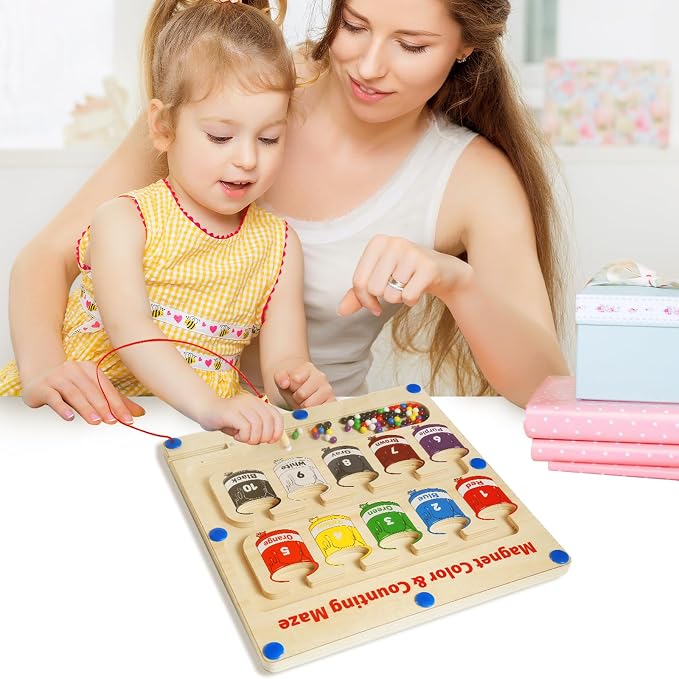 Magnetic Color and Number Maze, Montessori Toys Gift for 3-5 Year Boy Girl - Image 7
