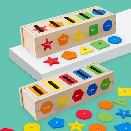 Montessori Magnetic Color Shape Sorting Matching Box, - Image 2