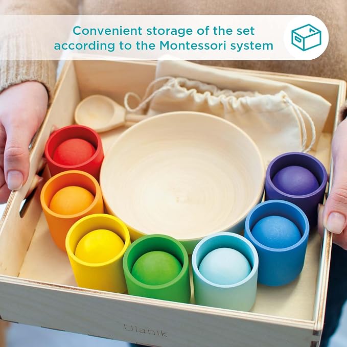 Ulanik Balls in Cups Rainbow Montessori Toys for 1 Year Old - Image 7