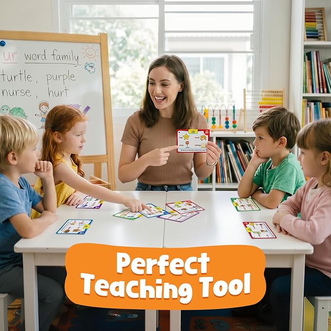 Torlam Phonics Flash Cards Learn to Read Spelling Reading Sight Words Phonics Games, Digraphs CVC Blends Long Vowel Sounds Kids Dolch Fry Site Words for Pre-k Kindergarten 1st 2nd 3rd Homeschool - Image 9