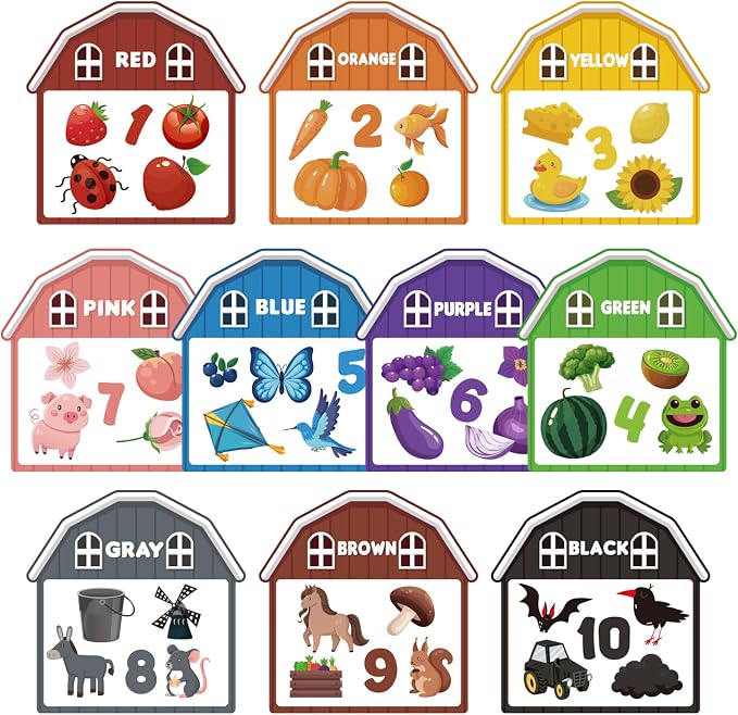 10Pcs Magnetic Color Sorting Cute Farm Animal Fridge Magnets for Toddlers - Image 8