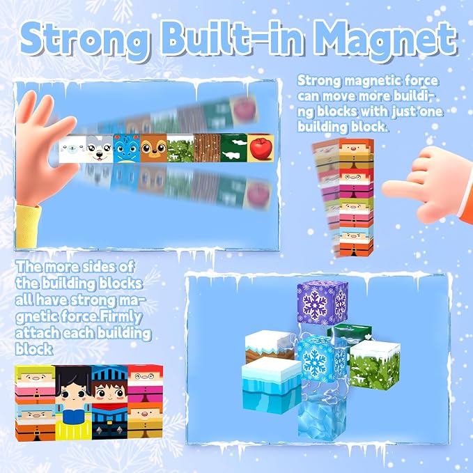 200pcs Magnetic Blocks, Magnetic Building Cubes Sets for Kids Ages 4-8 - Image 7