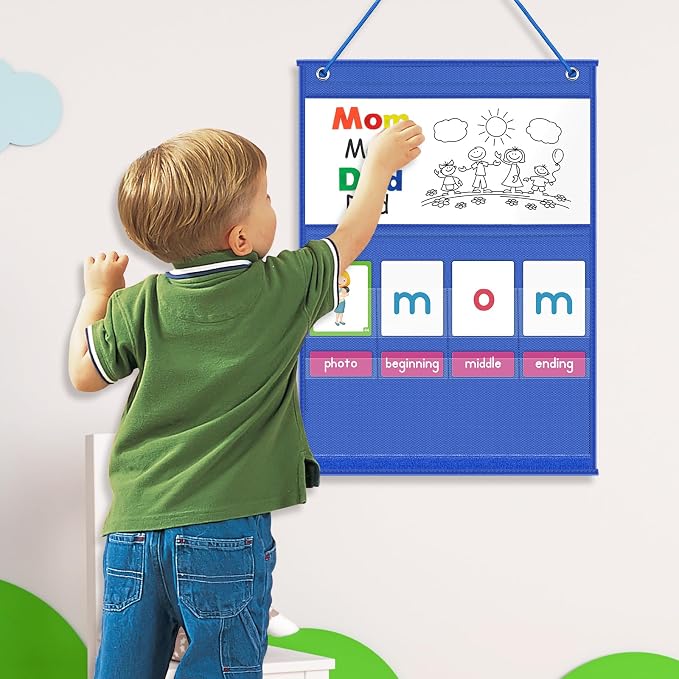 EAMAY CVC Word Building Desktop Pocket Chart Stand with Magnetic Write & Wipe Boards Tent & Cards Kit,Reading Spelling Phonics Games for Kids, Kindergarten Classroom Must Haves! - Image 8