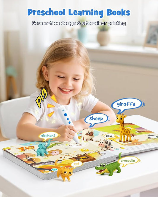 TEKFUN Talking Pen Books Sets, Interactive Audio Sound Books Kids Learning Electronic Toys for Boys Girls, Autism Sensory Games, Early Educational Gifts Birthday Gifts for Toddlers Kids Age 2 3 4 5 - Image 2