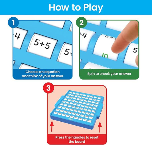 hand2mind Addition Practice Board, Math Facts Games, Number Games, Math Manipulatives Kindergarten, Educational Toys, Kids Learning Toys, Math Centers for Classroom, Preschool Learning Activities - Image 2