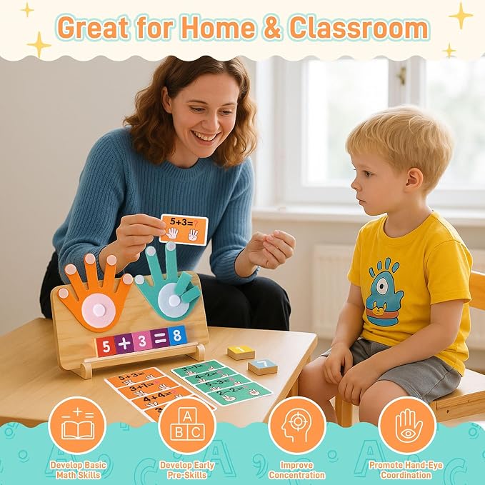 LovesTown Montessori Finger Counting Math Manipulative, Number Blocks Toys - Image 6