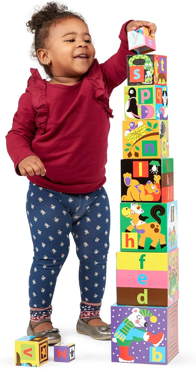 Melissa & Doug Deluxe 10-Piece Alphabet Nesting and Stacking Blocks - FSC Certified - Image 9