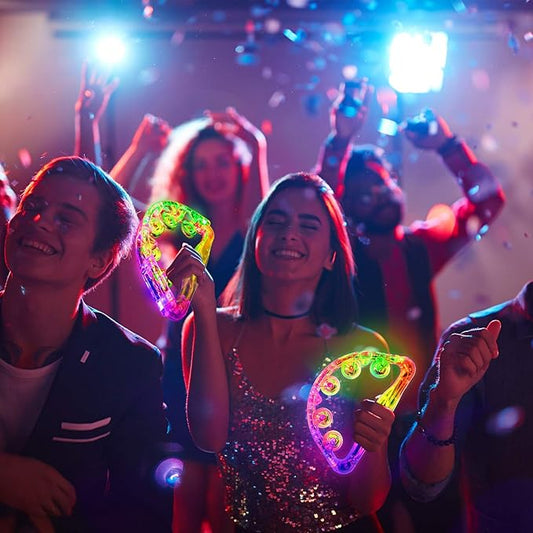 Aywewii LED Tambourines for Kids & Adults, Sensory Toys Autism Gifts for Boys & Girls, Special Needs Must Haves, Light Up Party Favors Musical Instruments (4 Colors Randomly Sent)