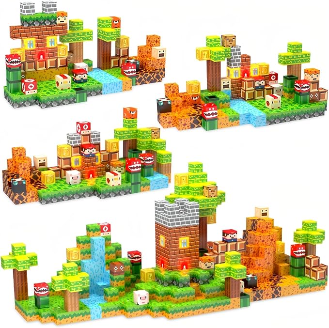 137 Pcs Magnetic Building Blocks, Enhance STEM Learning,Creative Play & Logical Thinking,Durable&Vibrant Color with Light Up Blocks,Ideal for Classroom&Screen-Free Entertainment (Wonderful Adventure) - Image 8