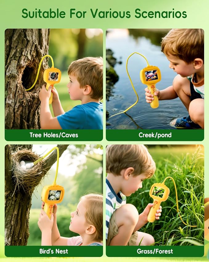 Borescope Snake Camera with Light for Kids, Outdoor Educational STEM Toys, Science Gifts for 5 Year Old Boy, Camping Nature Activities, Best Birthday Gift for Boys, Girls Ages 4,5,6,7,8,9,10(Orange) - Image 8