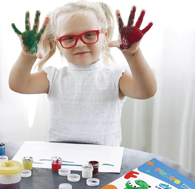 Funto Finger Paint Pad for Kids, 60 Sheets Total, 12"x16", 2-Pack, Toddler Painting Supplies, Art Paper for Finger Painting, Drawing Supplies