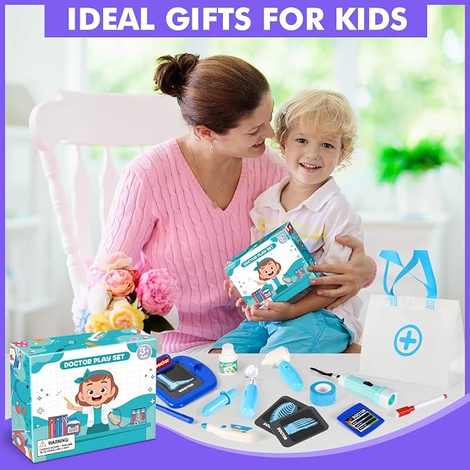 IVENRXIU Kids Doctor Play Set with Stethoscope,Doctor Kit for Kids Ages 3-5 - Image 7