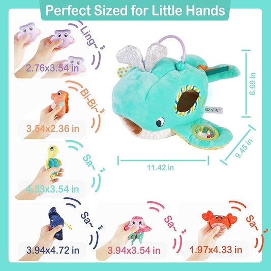 Richgv Baby Toys 6-12 Months,Stuffed Ocean Animals Montessori Toys for Babies Sensory Toys for Toddlers 1-2