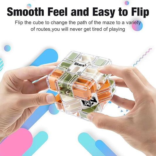 Large 3D Labyrinth Cube Puzzle - Engaging Brain Teaser Toy, 3D Maze Cube, Improve Spatial Recognition and Cultivate Logical Thinking, Educational Focus Game Gift for Adults Teens