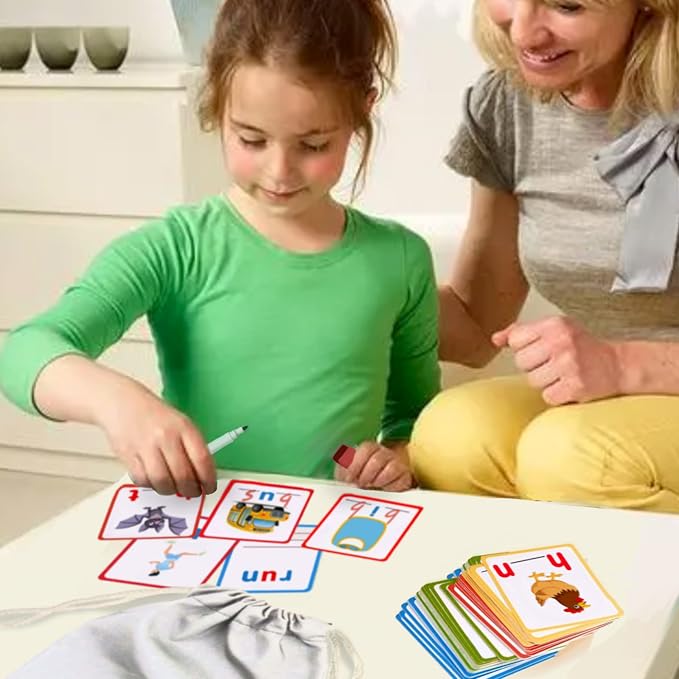 100 Short Vowel Spelling Flashcards, Handwriting Cards Learn to Write CVC Sight Words CVC Words Games for Kindergarten Learning Activities, Montessori Educational Toy Gift for Kids 3 4 5 6 Years Old - Image 7