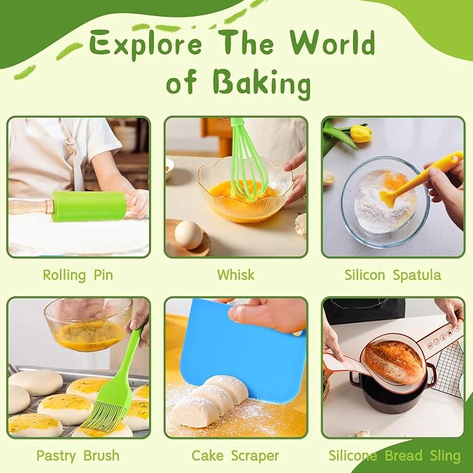 Montessori Kitchen Tools for Toddlers-21PCS Kids Cooking Sets Real-Montessori Cooking Set for Toddlers Kids Chef Set with Children Safe Knives Cutting Set - Image 7