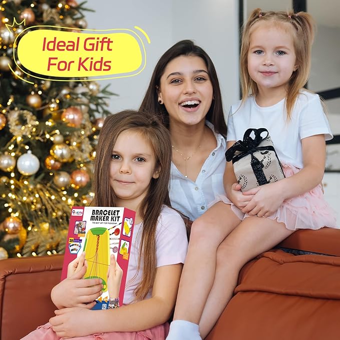 Maynacs Arts and Crafts for Kids Ages 8-12,Friendship Bracelet Making Kit for Girl,Kids Jewelry Making Kit with 28 Pre-Cut Threads,Christmas Birthday Gifts for Ages 6 7 8 9 10 11 12 Year Old Pink
